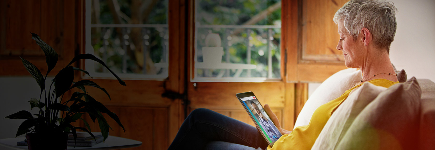 Woman using tablet